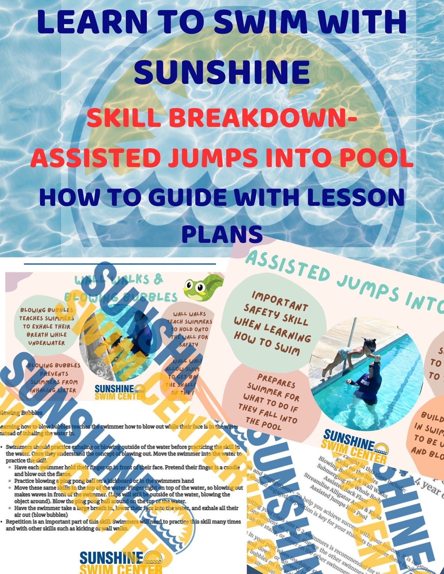 Learn to Swim- Skill Breakdown -Assisted Jumps into Pool