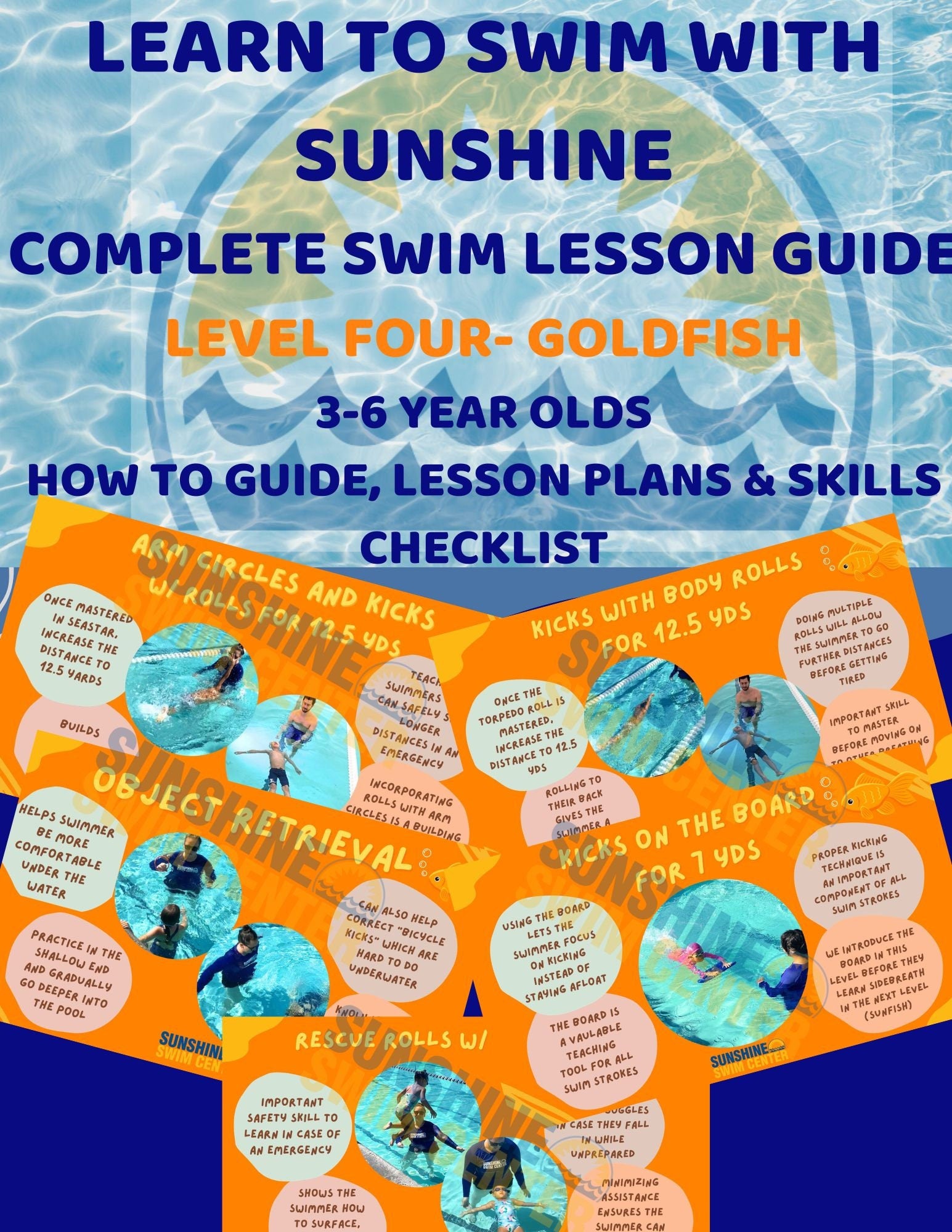 Created for young swimmers ages 3-6, this guide provides comprehensive, easy-to-follow instructions for teaching key swim skills that build confidence, coordination, and safety awareness in the water.